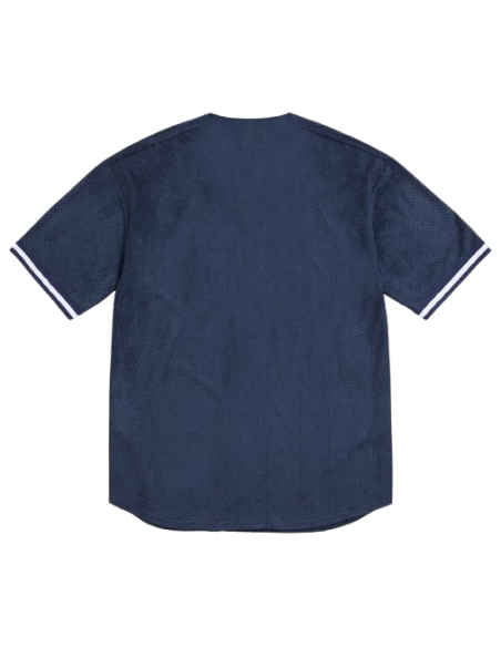 Supreme Ultrasuede Mesh Baseball Jersey Navy