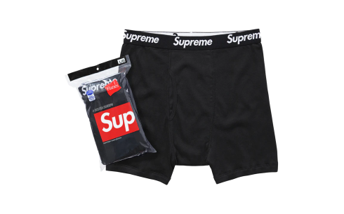 Supreme Hanes Boxer Briefs (4 Pack) Black