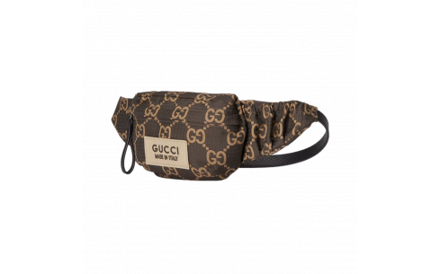 Gucci Large GG Polyester Belt Bag Ebony/Beige 2
